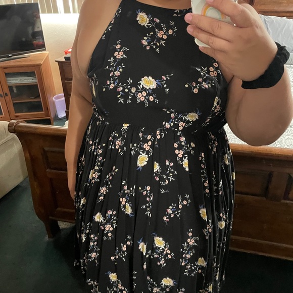 torrid Dresses & Skirts - PLUS SIZE BLACK FLORAL HIGH NECK HIGH LOW DRESS